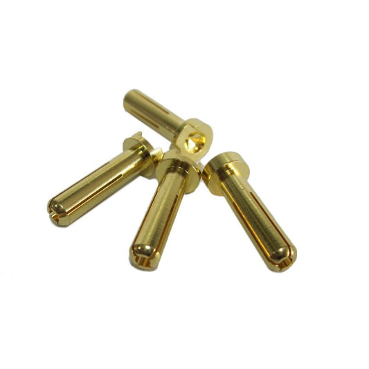 4mm Gold Bullet Connector low profile Male 2pcs, by RCPro