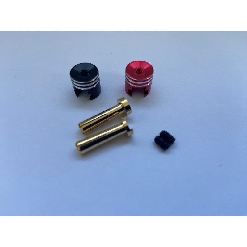 Heatsink Bullet Plug Grips with 4mm Bullets (Black/Red)