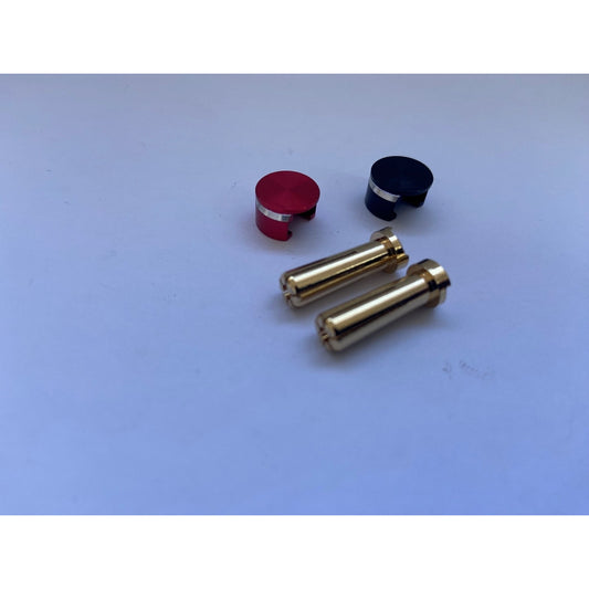 Low Profile Heatsink Bullet Plug Grips with 5mm Bullets (Black/Red)