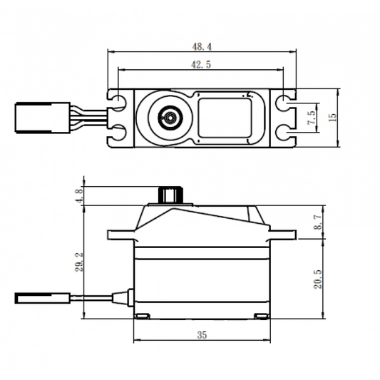 Savox Mini Servo 4.6kg, 0.11sec @6v 35x15x29mm 26g