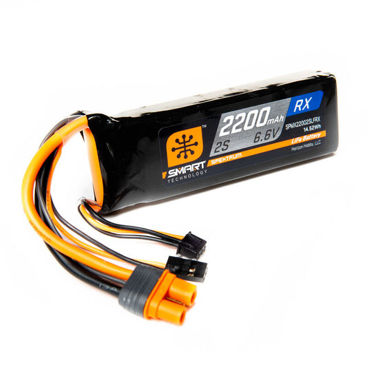 2200mAh 2S 6.6V Smart LiFe Receiver Battery; IC3 by Spektrum