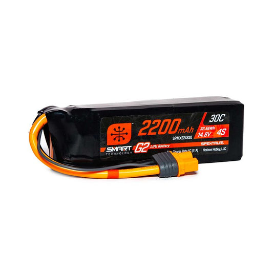 2200mAh 4S 14.8V Smart G2 LiPo 30C; IC3 by Spektrum