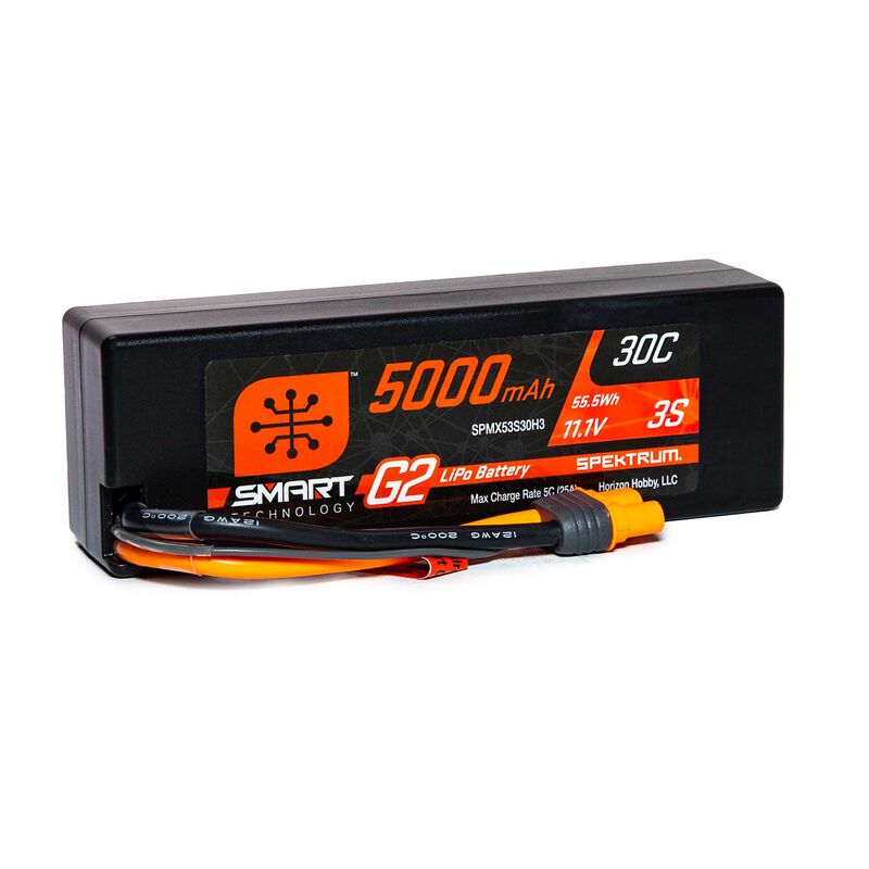 5000mAh 3S 11.1V Smart G2 LiPo 30C Hard Case; IC3 by Spektrum