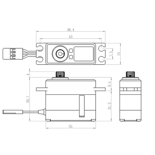 Savox Mini HV Servo 20kg, .095sec @ 7.4v 35x15x31mm 40g Full CNC case