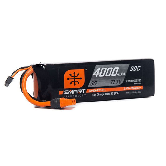 4000mAh 3S 11.1V Smart G2 LiPo Battery 30C; IC3 by Spektrum