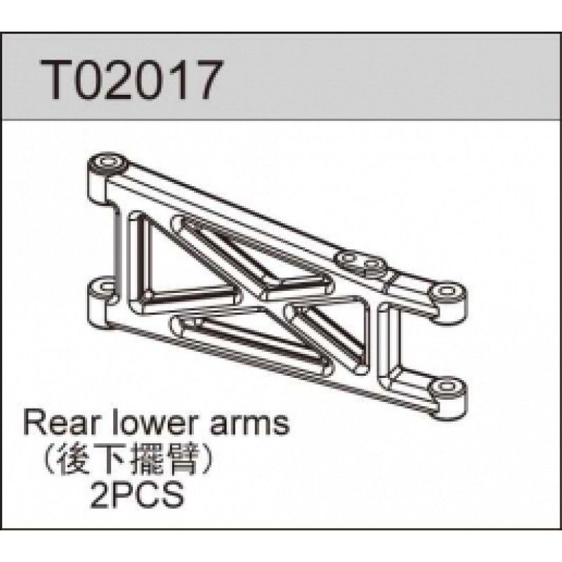 TeamC Rear Lower Arm (2) TC02 & T2 – The Hobby Warehouse Ltd