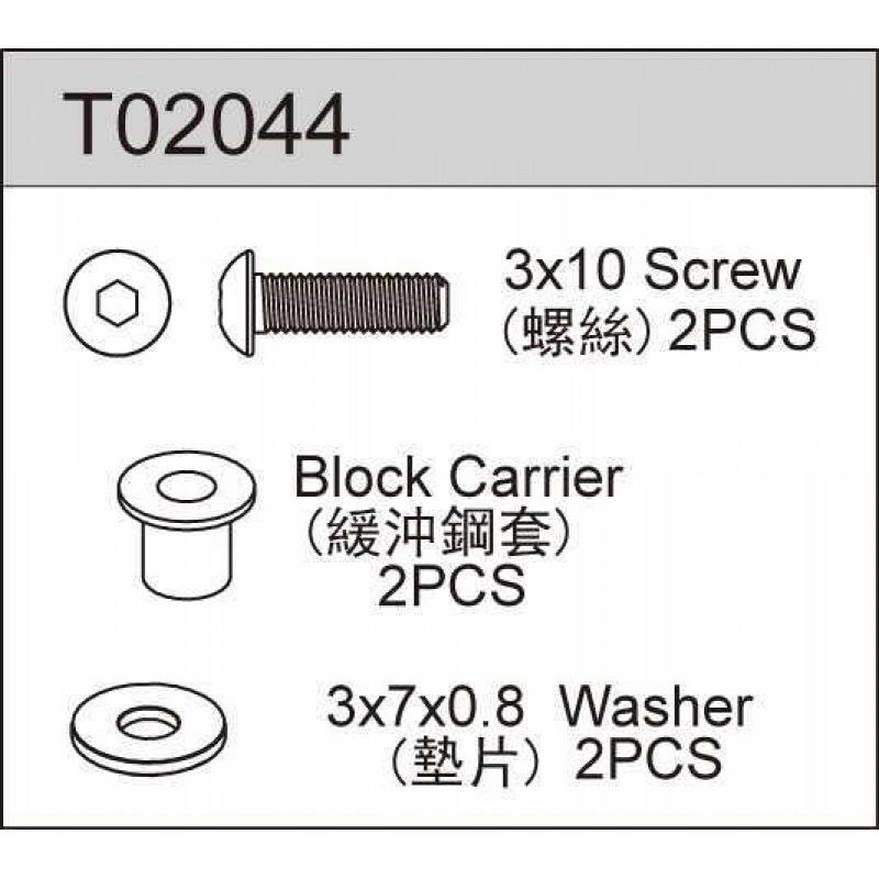 Block Carrier (King Pin Bush & Screw 2pcs) All 2wd Except TC02 EVO