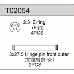 Hinge Pin Front Outer All 2wd Except TC02 EVO