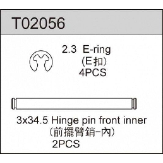 Hinge Pin Front Inner for Team C TC02, TC02C, TC02T, TS2, TS2TE, TP02C, TM2,