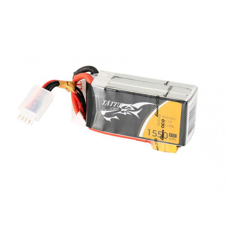 Tattu FPV 1550mAh 4S 14.8v 45C 72x36x33mm 175gWith XT60 Plug