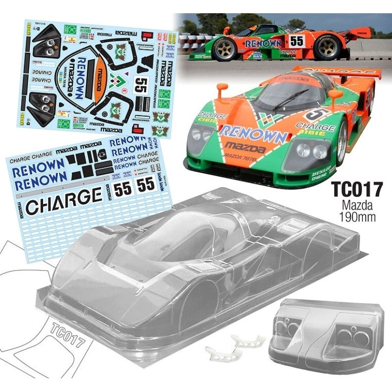 1/10 Mazda 787B W/3D Wing Mount 190mm Renown Decal Sheet