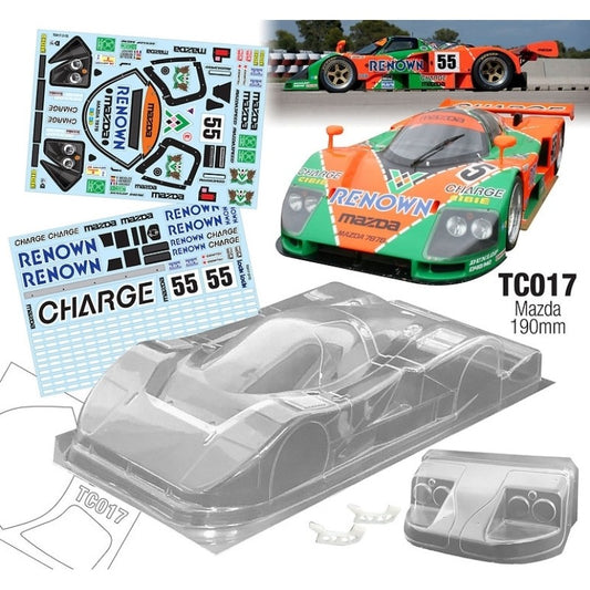 1/10 Mazda 787B W/3D Wing Mount 190mm Renown Decal Sheet