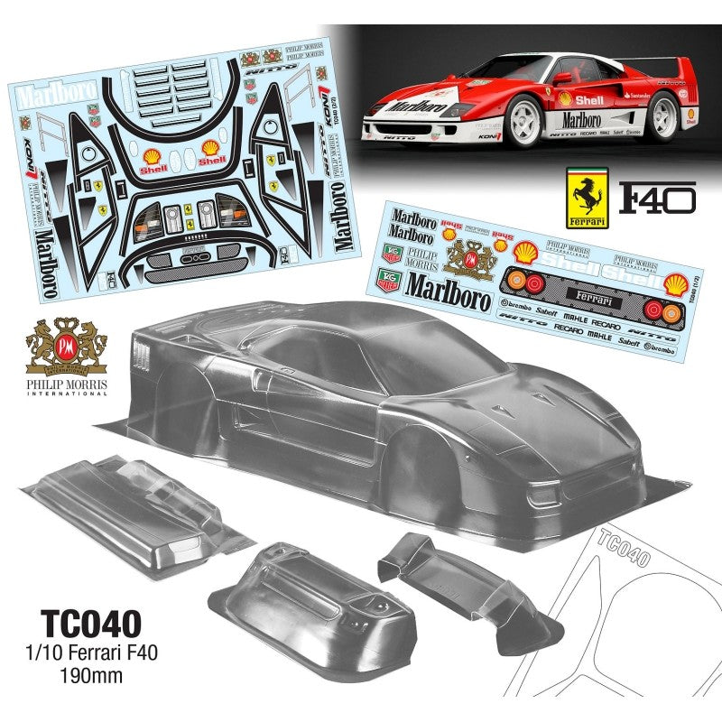 1/10 Ferrari F40, 190mm Marlboro Decal Sheet