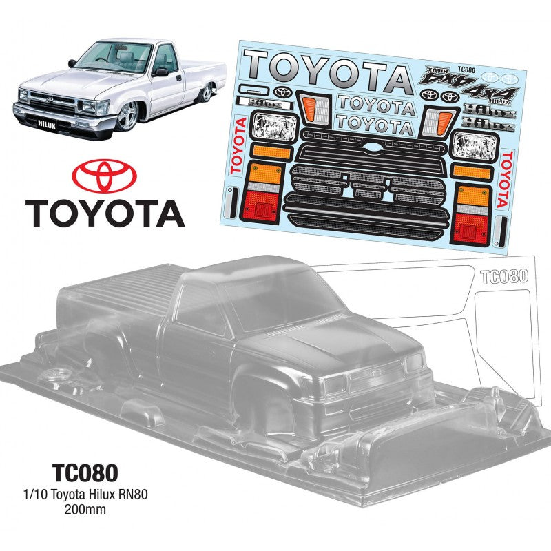 TC080 1/10 1995 Toyota Hilux Single Cab RN80, 200mm Wide, WB 258mm