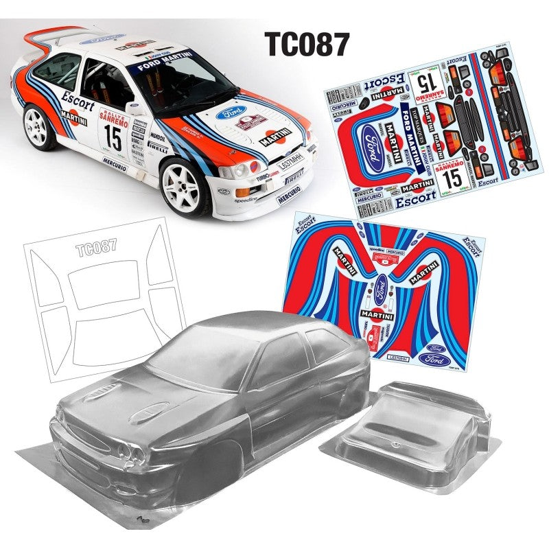 TC087-MA 1/10 Ford Escort Cosworth WRC 190mm Wide Martini Decal Sheet