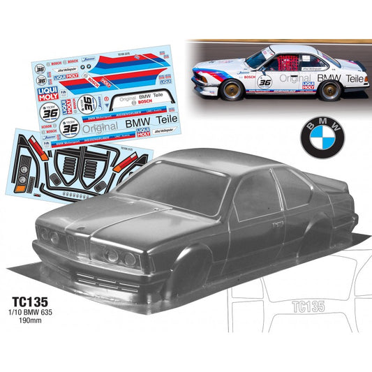 1/10 BMW 635, 190mm With Liquimoly Decal Sheet