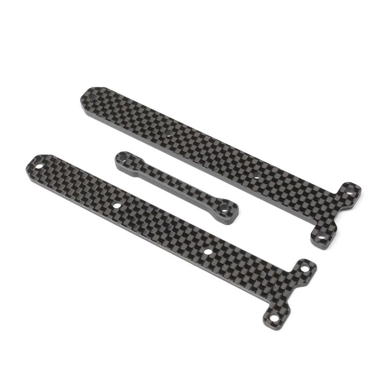 Carbon Chassis Brace Supports, 1.5mm Rear& 3.5mm Front and Rear: 22X-4