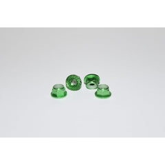 Green M4 Aluminum Knurled And Flanged Locknut By Vision Racing