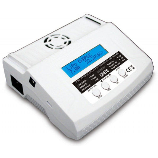 C607D Charger Dual Power AC/DC, output 0.1-7.0A, 80W, Discharge 0.1-1.0A