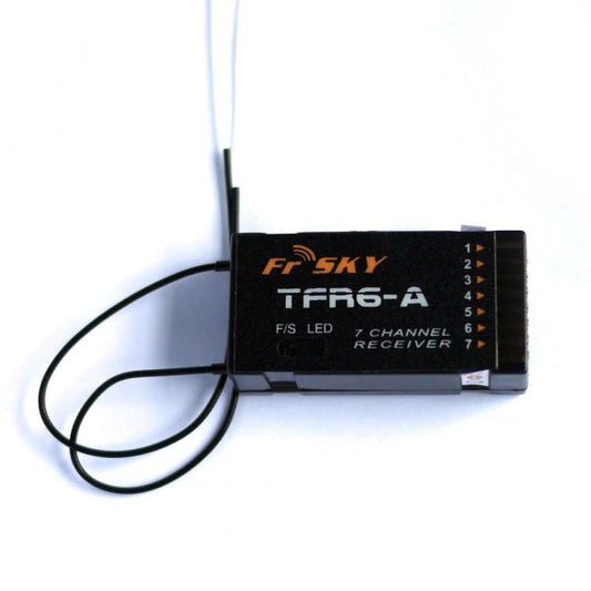 FrSky 2.4G 7CH TFR6-A Receiver Futaba FASST Compatible (Horizontal Connectors)