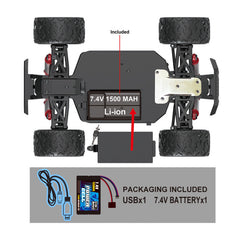 1:18 Lightning Brushless Truggy red 7.4V 1300mAh Li-Ion USB Charger SRP $249.98