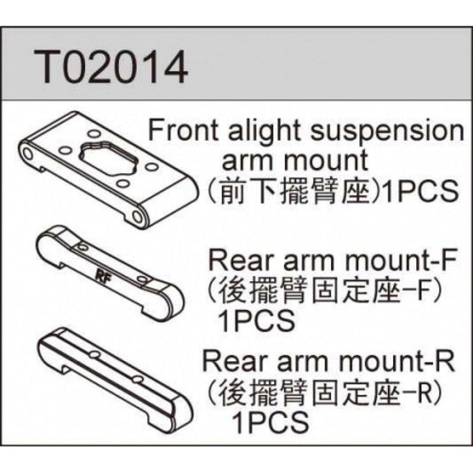 Front Bulk head/Hinge Pin holder TC02, TC02T, TC02SC, TP02C, TS2, TR2